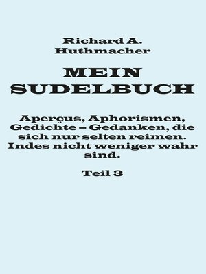 cover image of Mein Sudelbuch, Teil 3